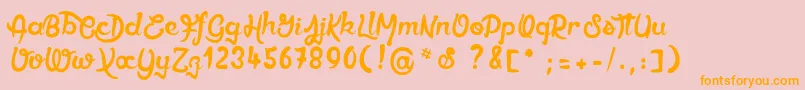 Ethercutepoison Font – Orange Fonts on Pink Background