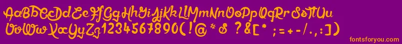Ethercutepoison Font – Orange Fonts on Purple Background