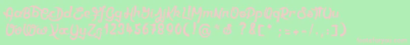 フォントEthercutepoison – 緑の背景にピンクのフォント