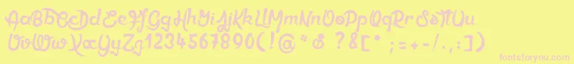 Ethercutepoison Font – Pink Fonts on Yellow Background