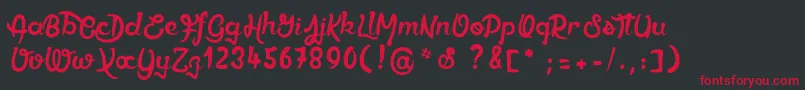 Ethercutepoison Font – Red Fonts on Black Background