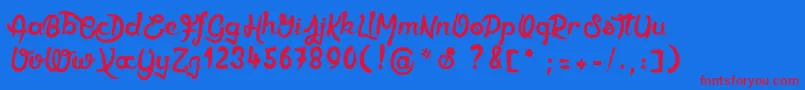 Ethercutepoison Font – Red Fonts on Blue Background
