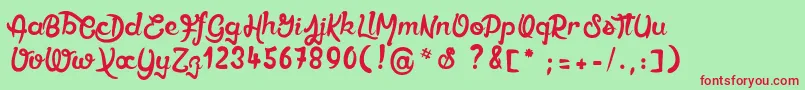 Ethercutepoison Font – Red Fonts on Green Background