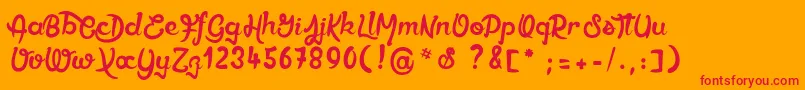 Ethercutepoison Font – Red Fonts on Orange Background