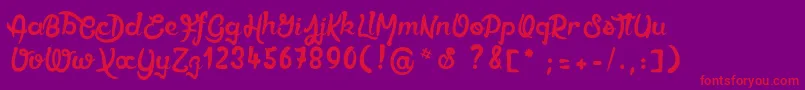 Ethercutepoison Font – Red Fonts on Purple Background