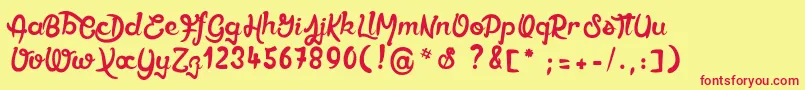 Ethercutepoison-Schriftart – Rote Schriften auf gelbem Hintergrund