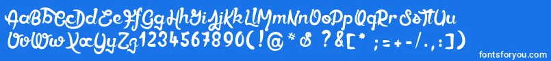 Ethercutepoison Font – White Fonts on Blue Background