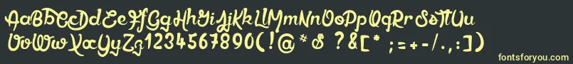 Ethercutepoison Font – Yellow Fonts on Black Background