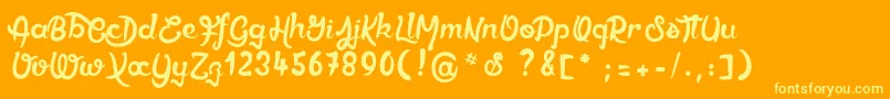 Ethercutepoison Font – Yellow Fonts on Orange Background