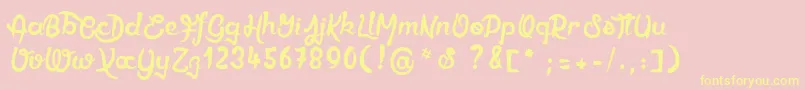 Ethercutepoison Font – Yellow Fonts on Pink Background