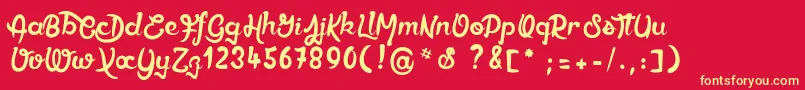 Ethercutepoison Font – Yellow Fonts on Red Background