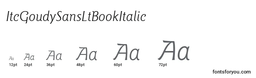 Размеры шрифта ItcGoudySansLtBookItalic