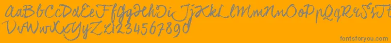 CoalhandlukeTrial-Schriftart – Graue Schriften auf orangefarbenem Hintergrund