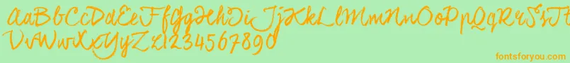 CoalhandlukeTrial Font – Orange Fonts on Green Background