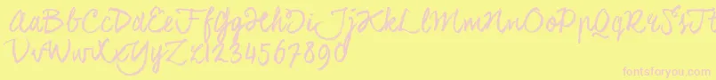 CoalhandlukeTrial Font – Pink Fonts on Yellow Background