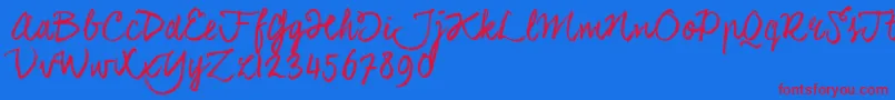 CoalhandlukeTrial Font – Red Fonts on Blue Background