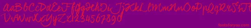 CoalhandlukeTrial Font – Red Fonts on Purple Background