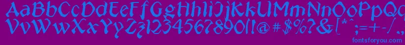 PublicUtilityJeepney Font – Blue Fonts on Purple Background