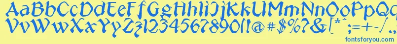 PublicUtilityJeepney Font – Blue Fonts on Yellow Background