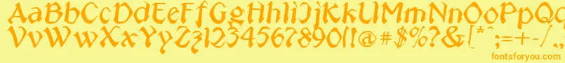 PublicUtilityJeepney Font – Orange Fonts on Yellow Background