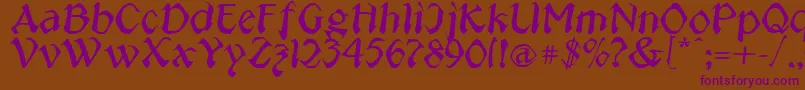 PublicUtilityJeepney Font – Purple Fonts on Brown Background