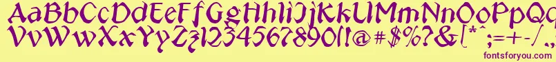 PublicUtilityJeepney Font – Purple Fonts on Yellow Background