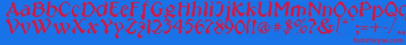 PublicUtilityJeepney Font – Red Fonts on Blue Background