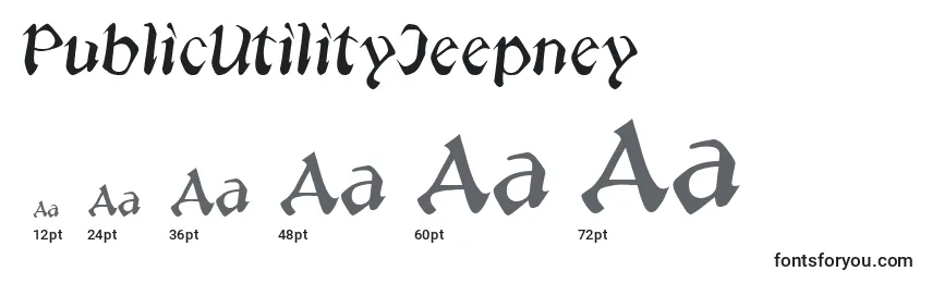 PublicUtilityJeepney Font Sizes