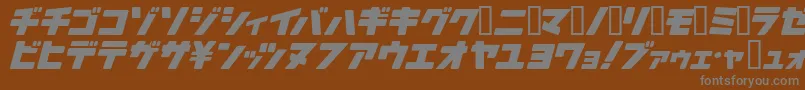 ArakawaPlane-fontti – harmaat kirjasimet ruskealla taustalla