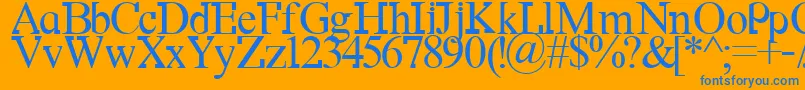 Df667NewKinder Font – Blue Fonts on Orange Background