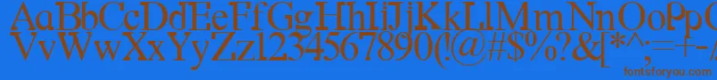 Df667NewKinder Font – Brown Fonts on Blue Background