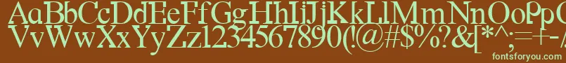 Df667NewKinder Font – Green Fonts on Brown Background