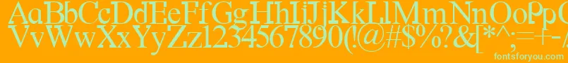 Df667NewKinder Font – Green Fonts on Orange Background