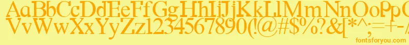 Df667NewKinder Font – Orange Fonts on Yellow Background