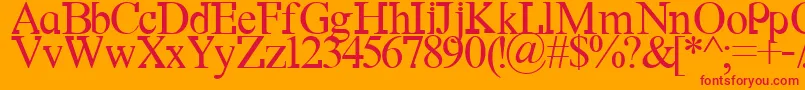 Df667NewKinder Font – Red Fonts on Orange Background