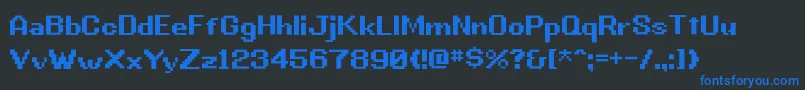 Gbb ffy-Schriftart – Blaue Schriften auf schwarzem Hintergrund