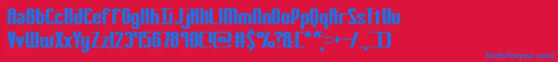 Czcionka Yielding – niebieskie czcionki na czerwonym tle
