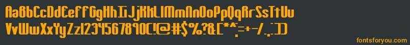 フォントYielding – 黒い背景にオレンジの文字