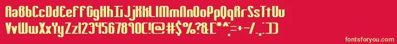 フォントYielding – 黄色の文字、赤い背景