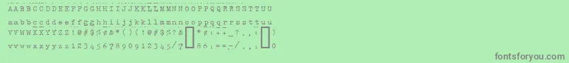 フォントHammk – 緑の背景に灰色の文字