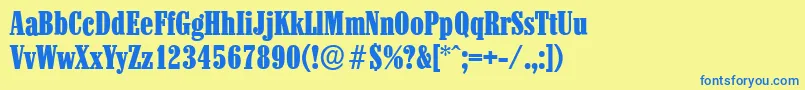ColonelserialHeavyRegular Font – Blue Fonts on Yellow Background
