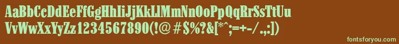 ColonelserialHeavyRegular Font – Green Fonts on Brown Background