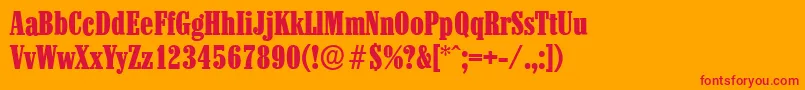 ColonelserialHeavyRegular Font – Red Fonts on Orange Background