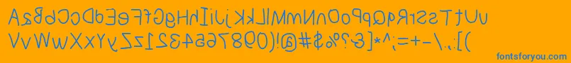 Numbbunnyrev Font – Blue Fonts on Orange Background