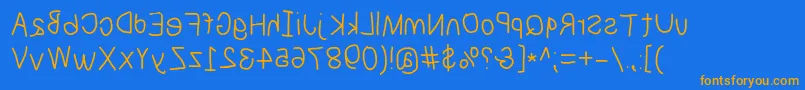 Numbbunnyrev Font – Orange Fonts on Blue Background