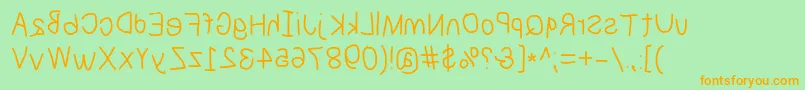 Numbbunnyrev Font – Orange Fonts on Green Background