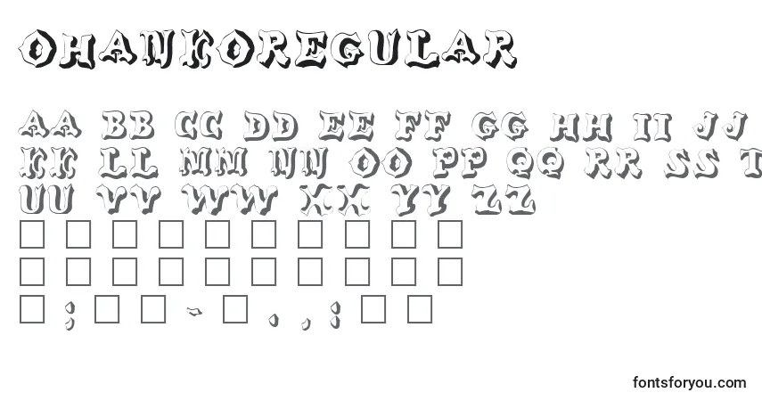 Schriftart OhankoRegular – Alphabet, Zahlen, spezielle Symbole