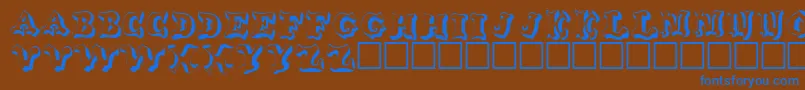 OhankoRegular Font – Blue Fonts on Brown Background