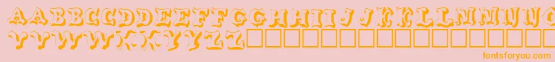 OhankoRegular-Schriftart – Orangefarbene Schriften auf rosa Hintergrund