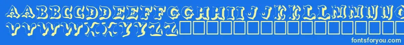 OhankoRegular Font – Yellow Fonts on Blue Background